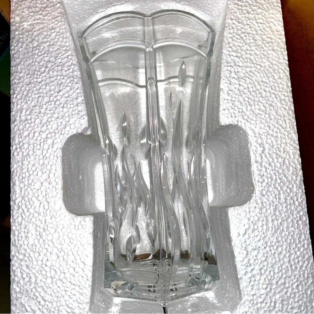 PartyLite Quad Prism Pedestal Lead Crystal Candle Holder Vase